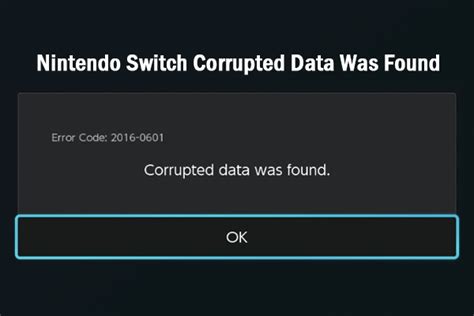 support.nintendo/switch/datacheck|nintendo switch corrupted data found.